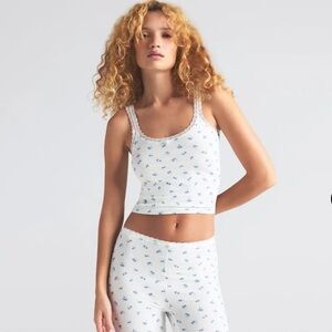 SKIMS Soft Lounge Lace Cami, Blue Garden Print